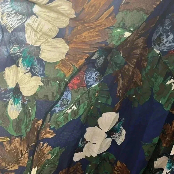 [S]Vintage BOA France Cross Shoulder Belt Open Back Floral Print  Mid Dress - Picture 8 of 16